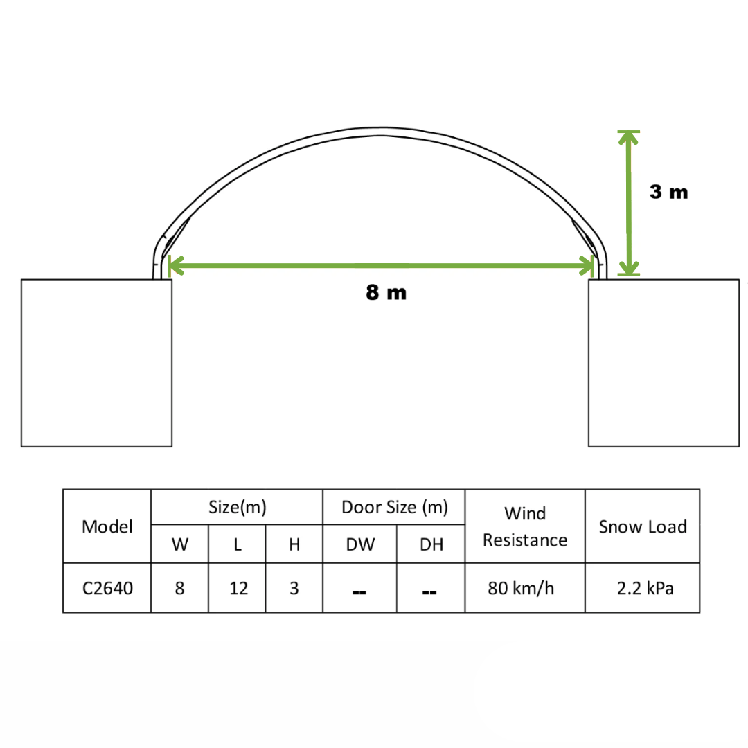 Durable Container Shelter: 26x40 Dimensions for Sturdy Coverage