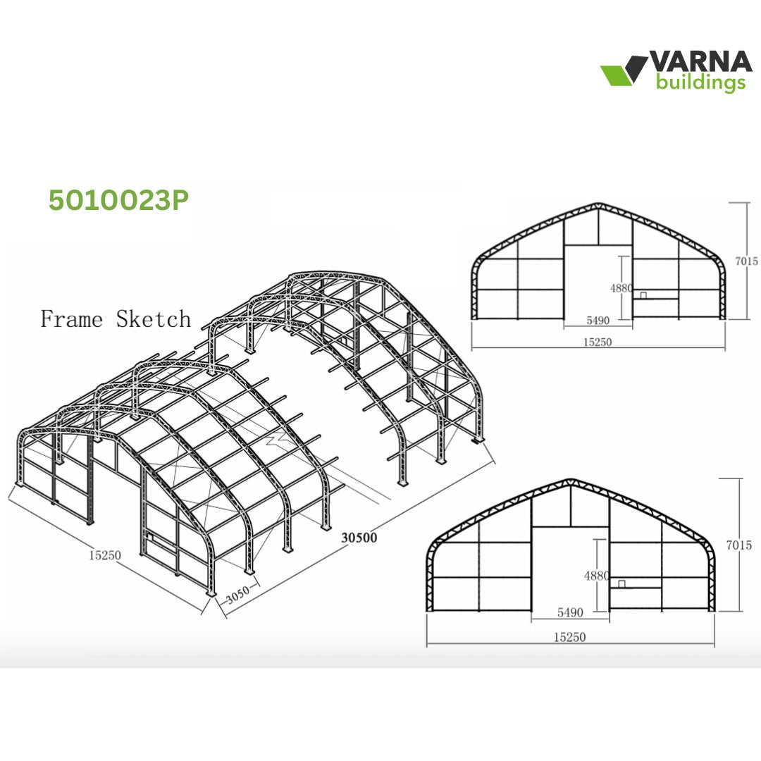 Robust Storage Tent: Spanning 50ft x 100ft x 23ft Dimensions for Dependable Shelter