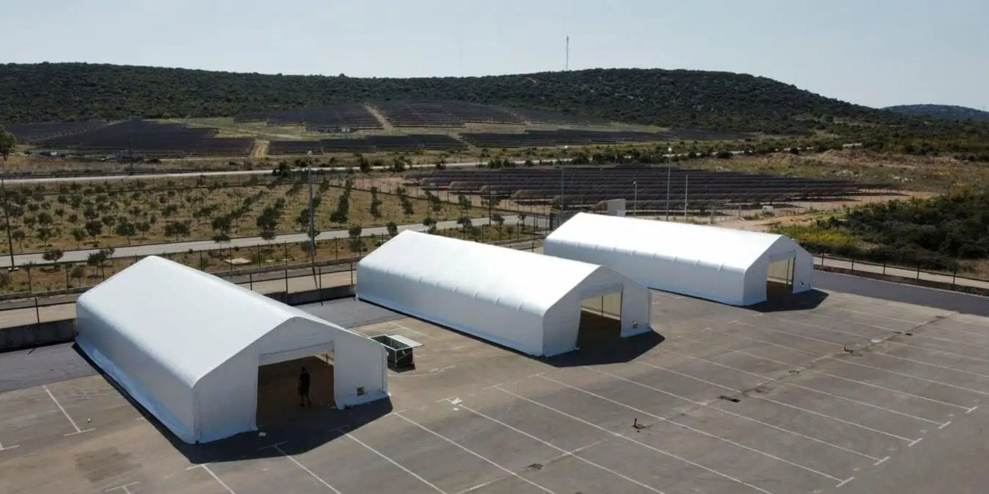 Sheltirx industrial storage tents for construction and logistics