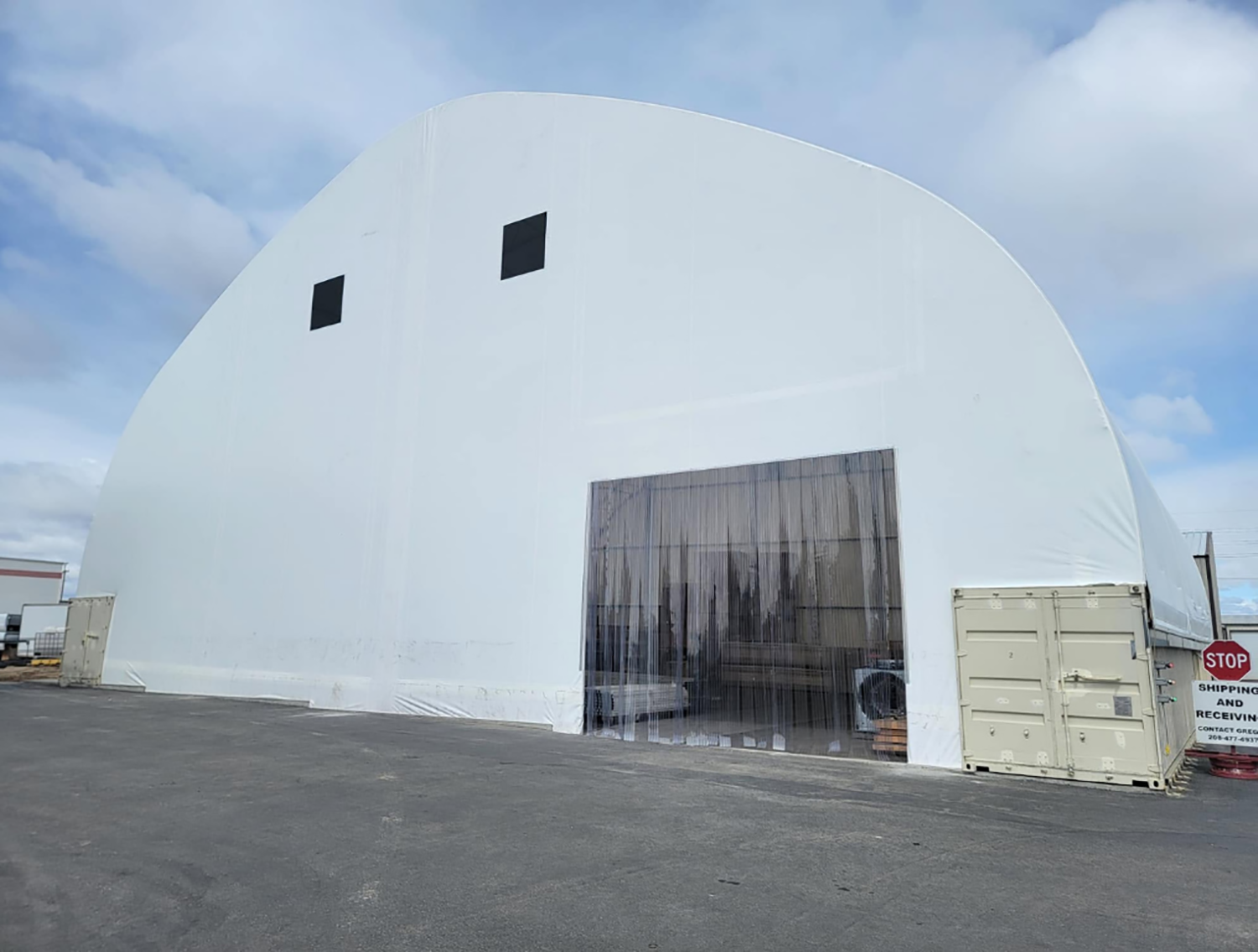 CONTAINER FABRIC BUILDING STORAGE SOLUTION